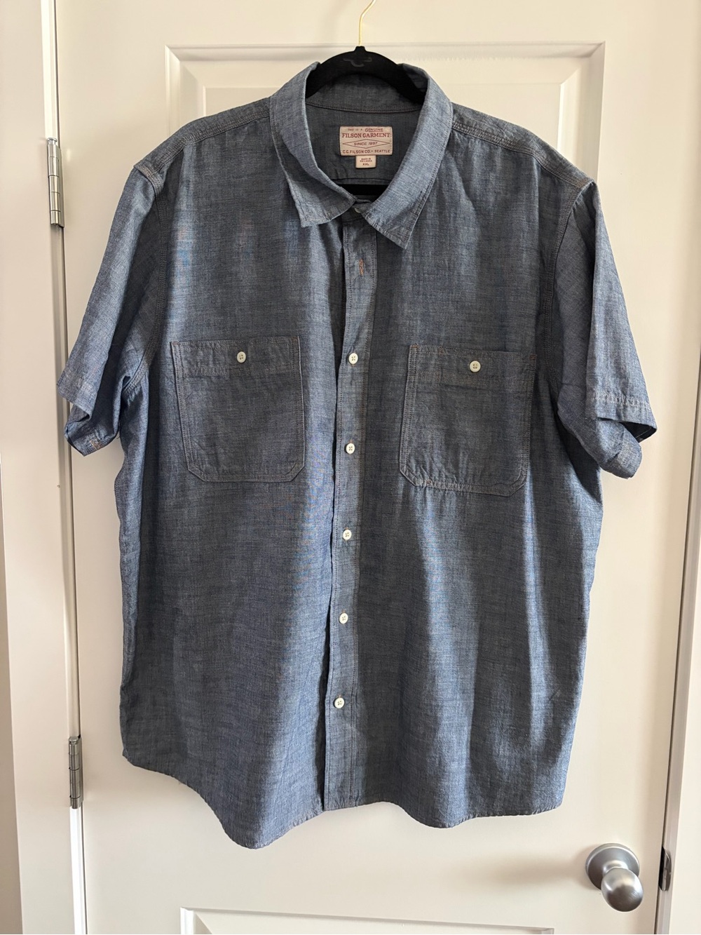 Filson Short Sleeve Chambray Shirt - Blue